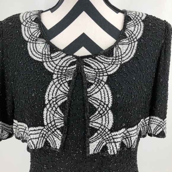NWT Brilliante by J.A. Vintage Beaded Sequin Dress - Picture 2 of 12